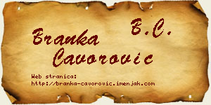 Branka Čavorović vizit kartica